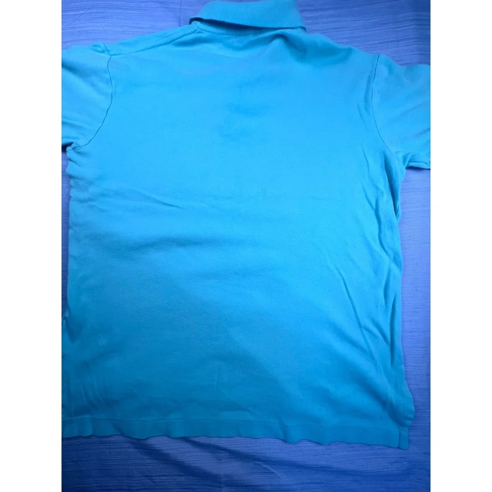 Polo Ralph Lauren Mens Medium Turquoise Aqua Blue Short Sleeve Cotton Polo Shirt